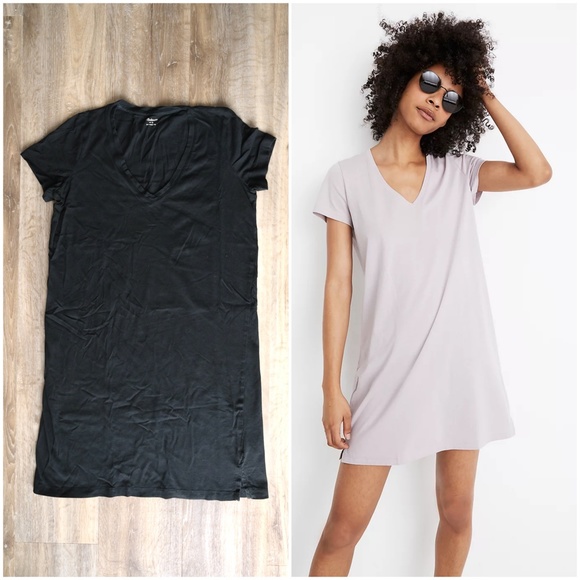Madewell Dresses & Skirts - Madewell Northside Vintage V-Neck Tee Dress Black Size Small
